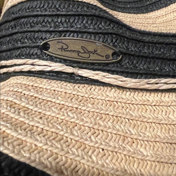 Panama Jack Striped Black and Tan Sun Hat Women’s Track Cruise Resort Coastal - Picture 4 of 5